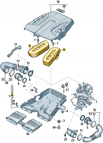 FILTR POWIETRZA AUDI Q7 Q8 4M 4.0 TDI ORYGINAŁ Producent części Audi OE