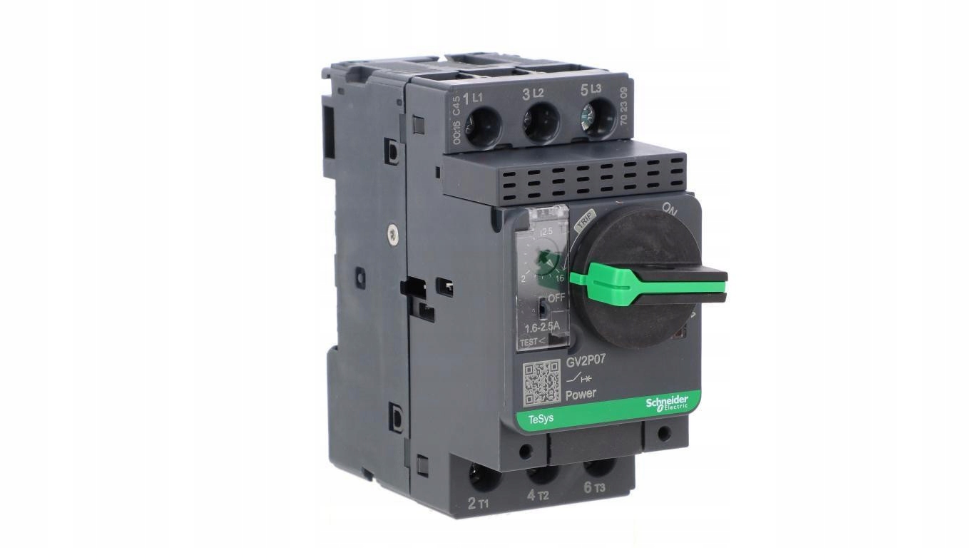 TeSys Deca Wyłącznik silnikowy 3P 0,75kW 1,6-2,5A GV2P07