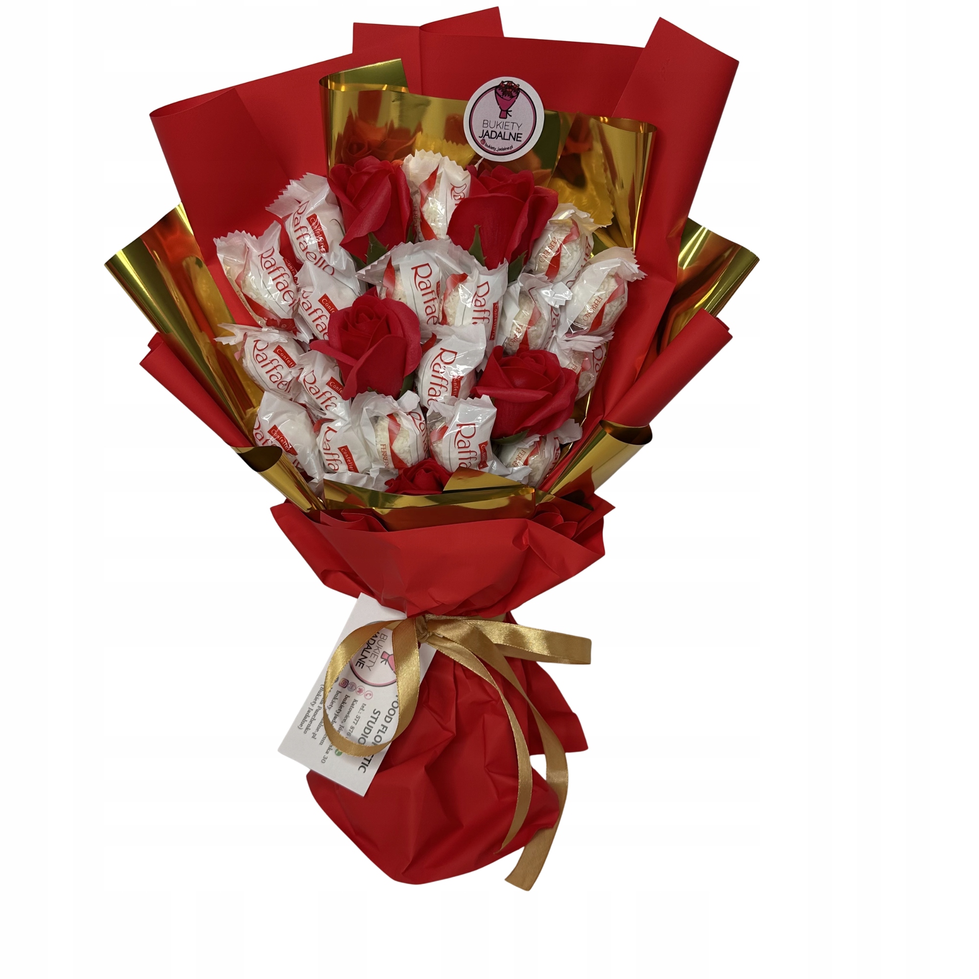 Levně Dárková Sada Kytice Sladkostí Raffaello Červená Narozeniny Den Žen