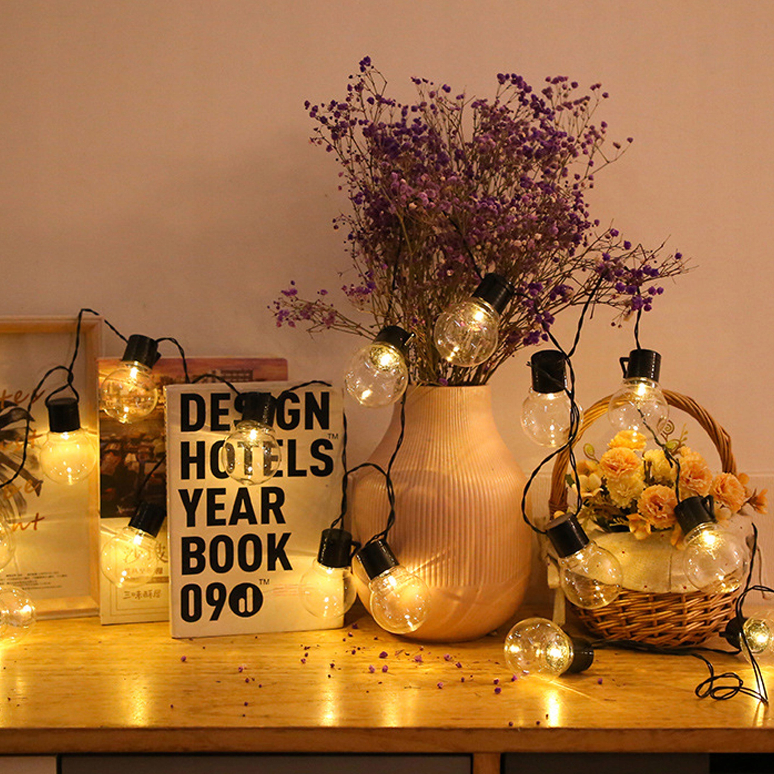 GIRLANDA SOLARNA LAMPKA OGRODOWA balkonowa KULKI taras 10 LED 335cm Średnica kuli 4.9 cm