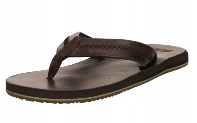 Quiksilver Hnědé Kožené Žabky S Ozdobným Šitím 39 J_a