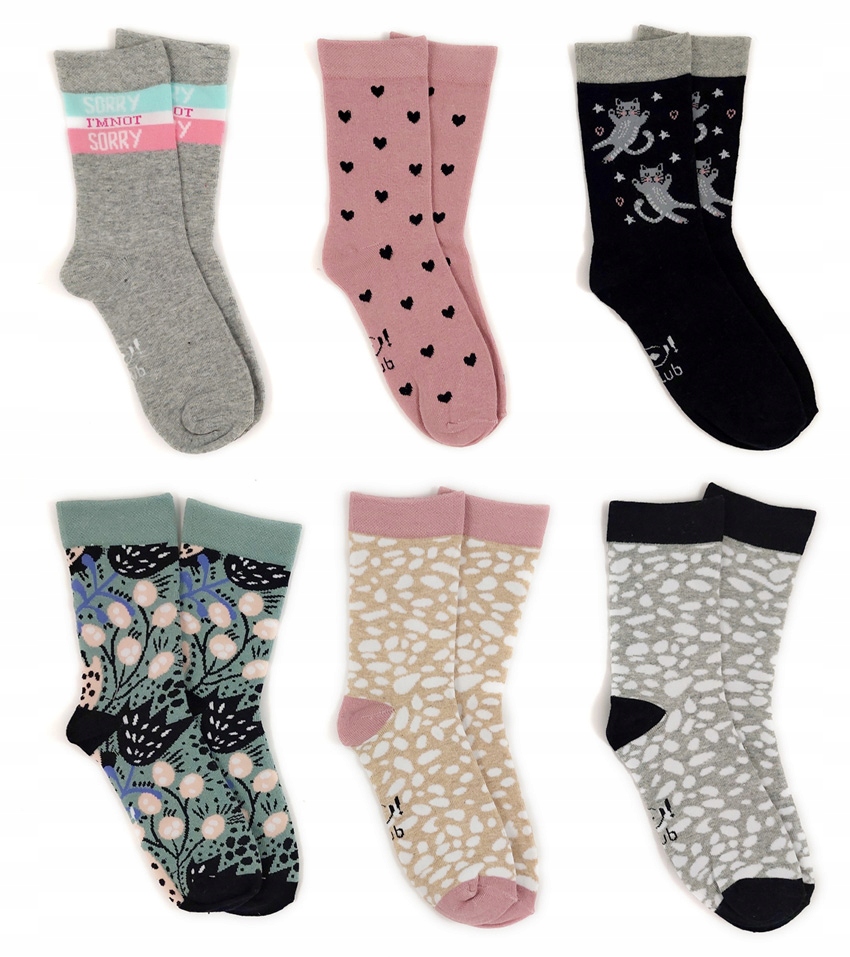 

6 x Skarpetki bawełniane Skarpety kolorowe 39/41