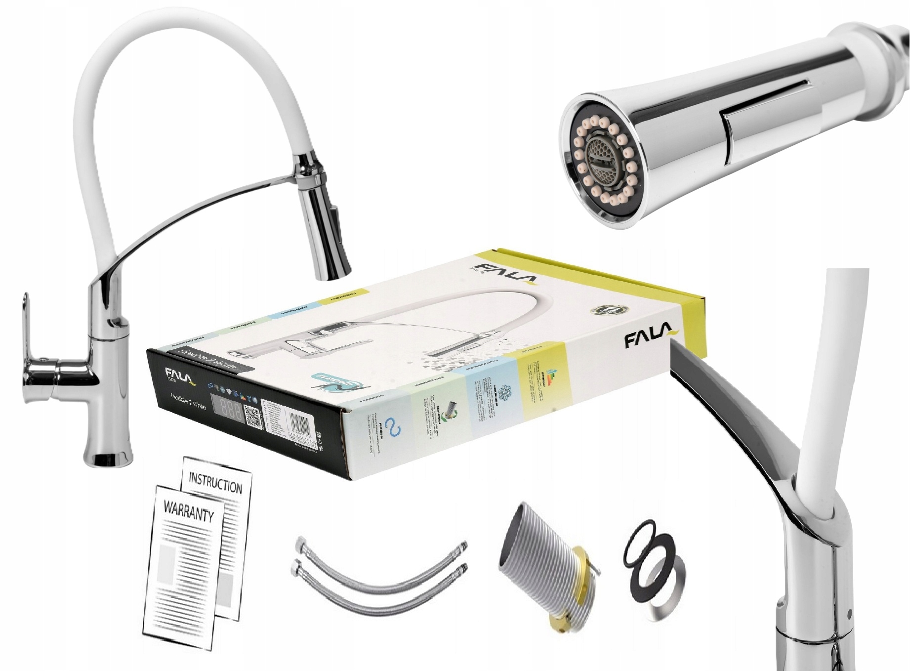 Kuchynská Batéria Drezová Flexibilná Výtoková Flexible 2 Biela 75676