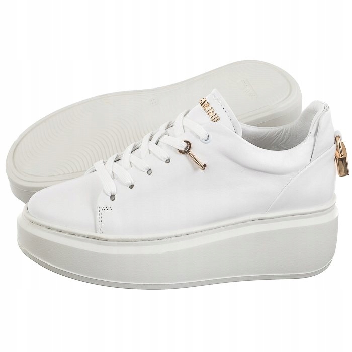 Boty Tenisky Polobotky Kožené Dámské Carinii Bílé B9580