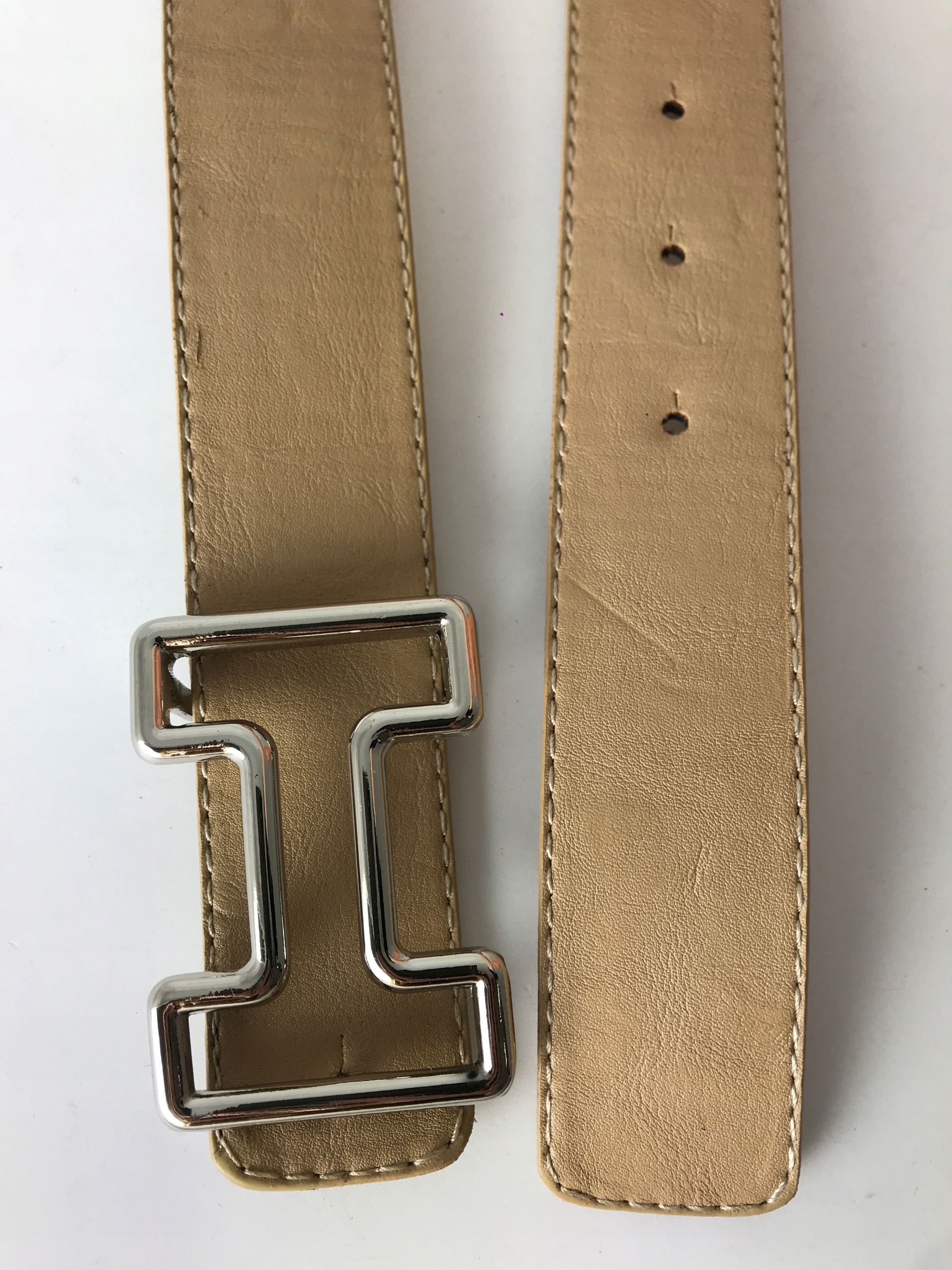 PASEK DAMSKI beżowy do spodni sukienki klamra Marka JN Plus Paris