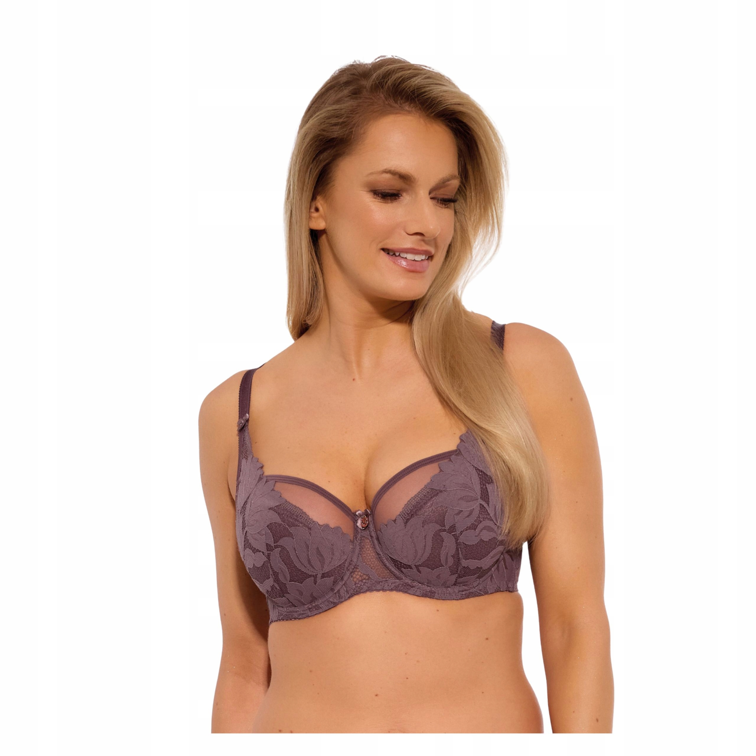 Podprsenka 95D polovyztužená podprsenka semi soft sexy fialová krajka Gaia