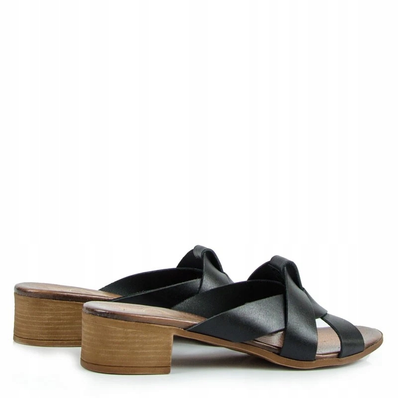 LEMAR 40236 KLAPKI SANDAŁY SKÓRA LICO CZARNE 39 Rozmiar 39