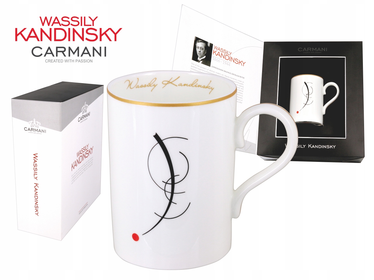 Hrnek Wassily Kandinsky Free Curve To The Point – Umění Jako Dárek