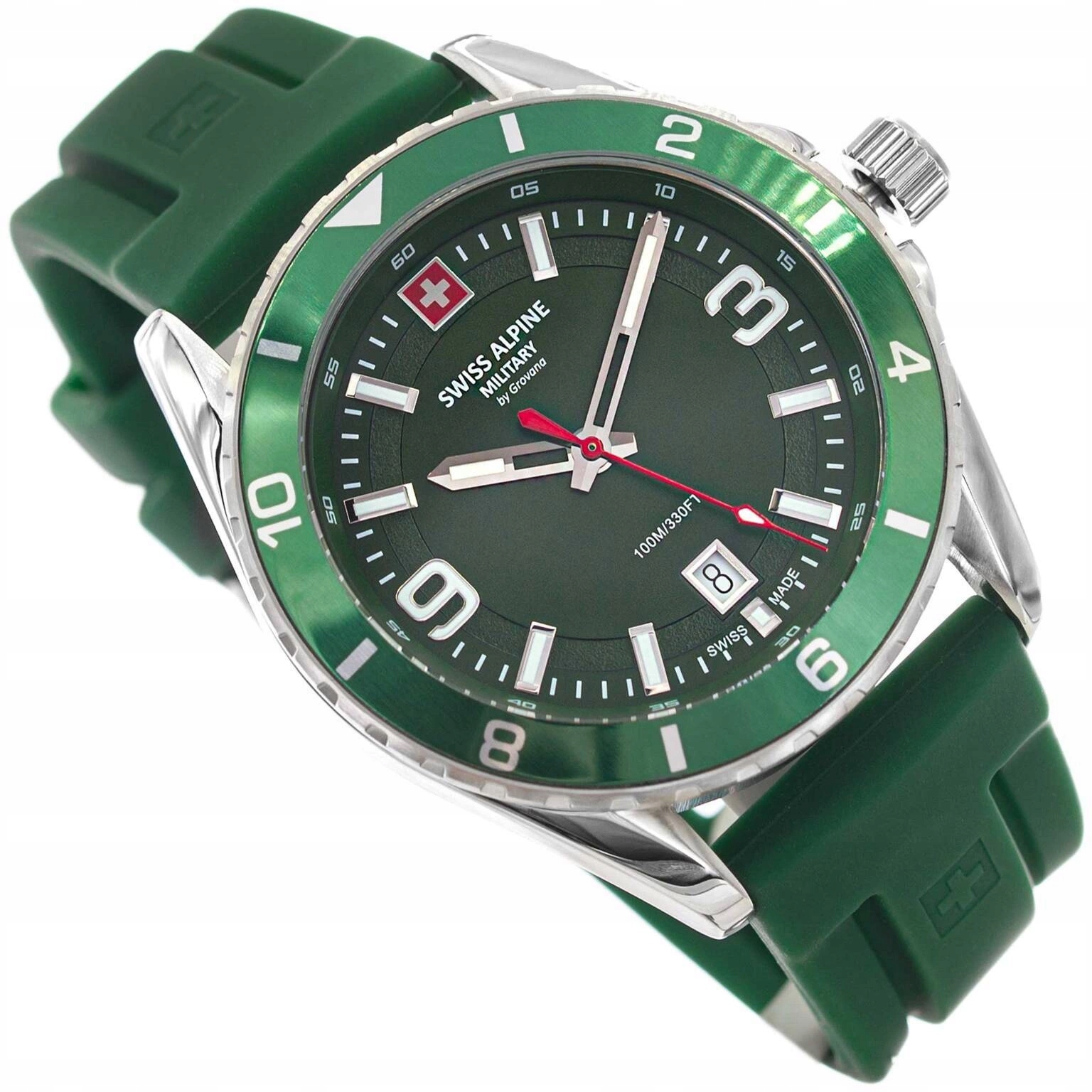 Pánské Hodinky Swiss Alpine Military SAM7034.1834 Sierra Zelené Na Řemínku