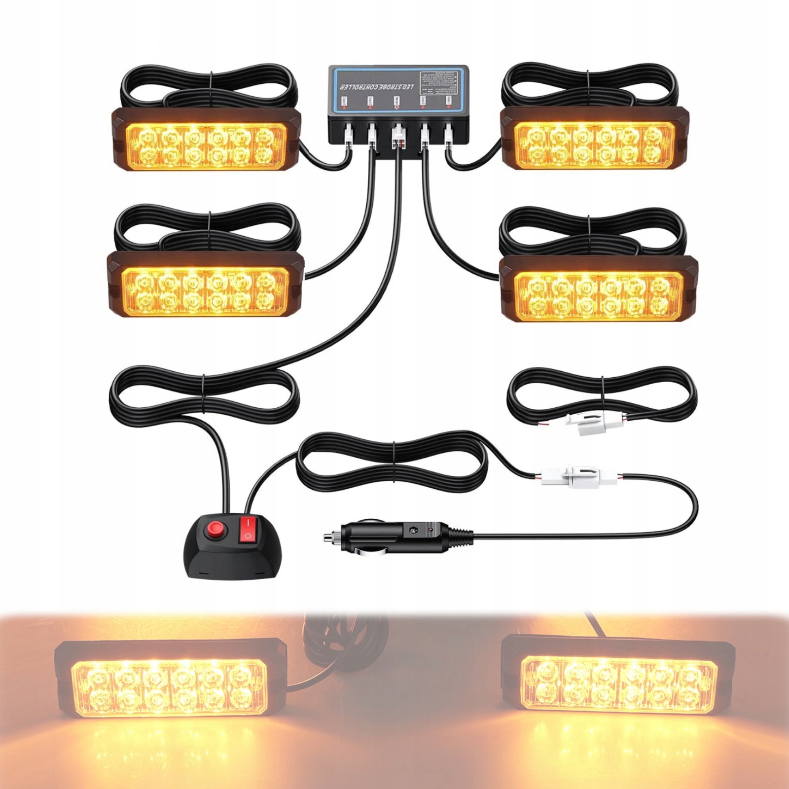 Led Výstražné Lampy Autopřepravník Pomoc Stroboskopy Kohout Pro Atrapy Oranžové