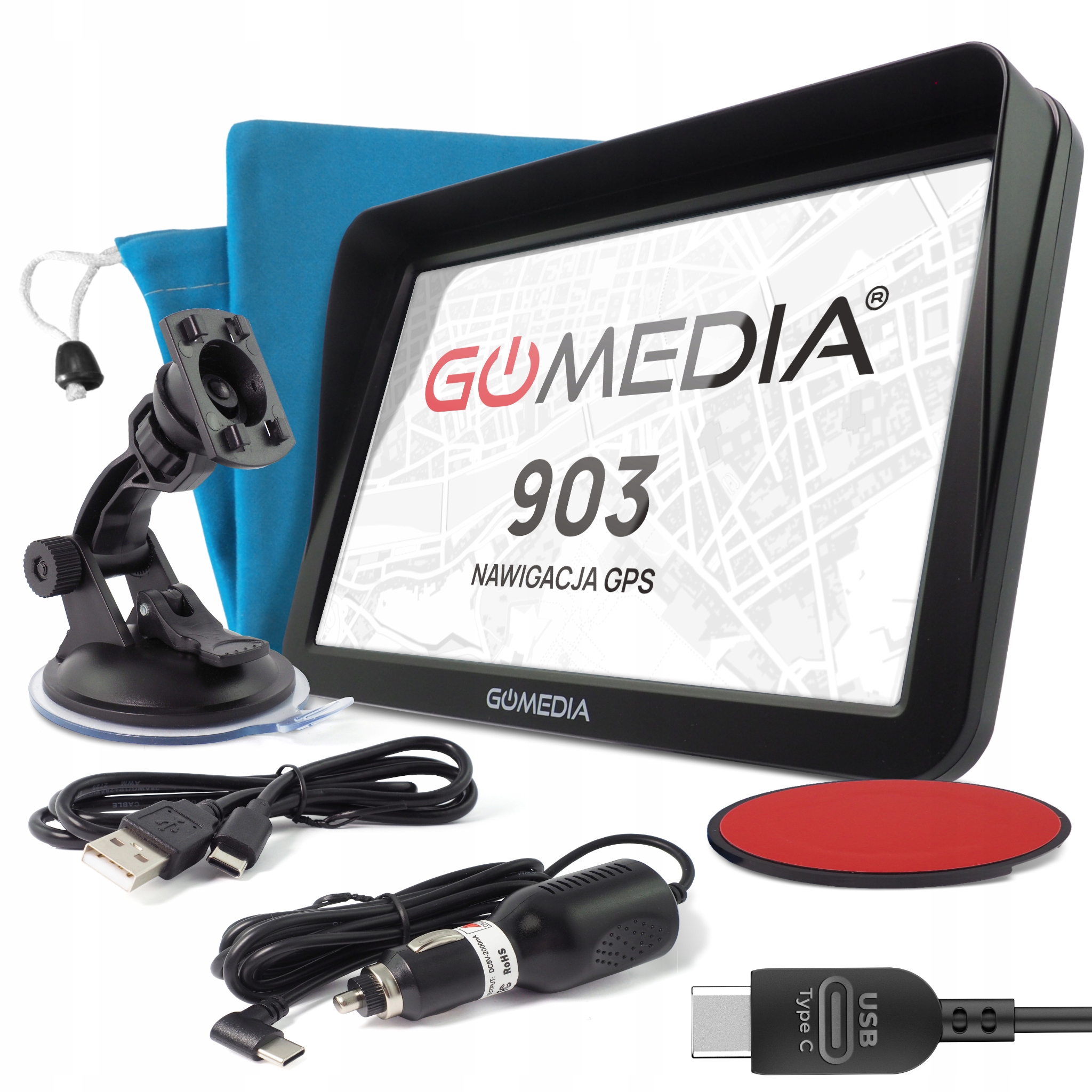 Nawigacja Samochodowa Tir Gps Gomedia 903 9" Usb-c 16GB Rom 256 Gb Ram