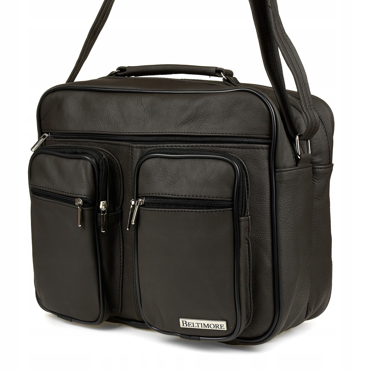 Pánská taška do práce velká kožená prostorná A4 premium hnědá Beltimore