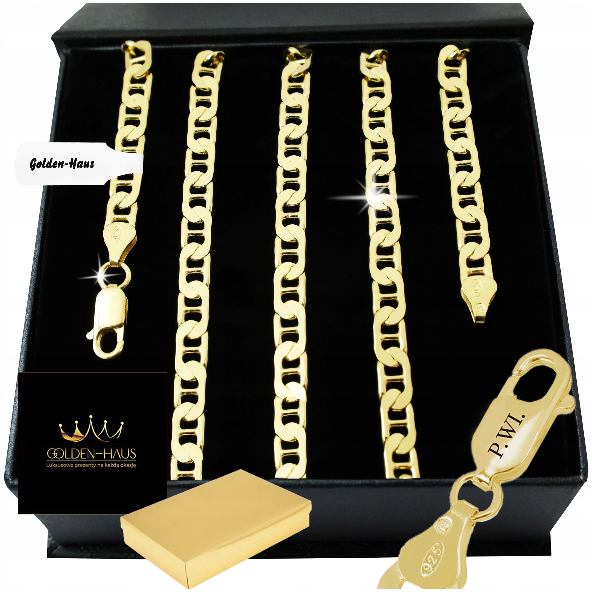 Zlatý Pánský Řetízek Gucci Kompletní Zkouška 925/585 Zlacený 60 cm/5,8 mm Dárek