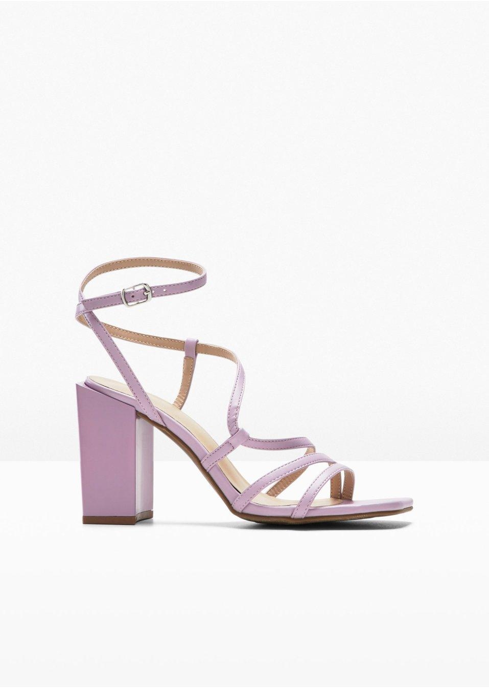 Sandały damskie na kostkę Fioletowy na grubym obcasie bodyflirt 40 Rozmiar 40