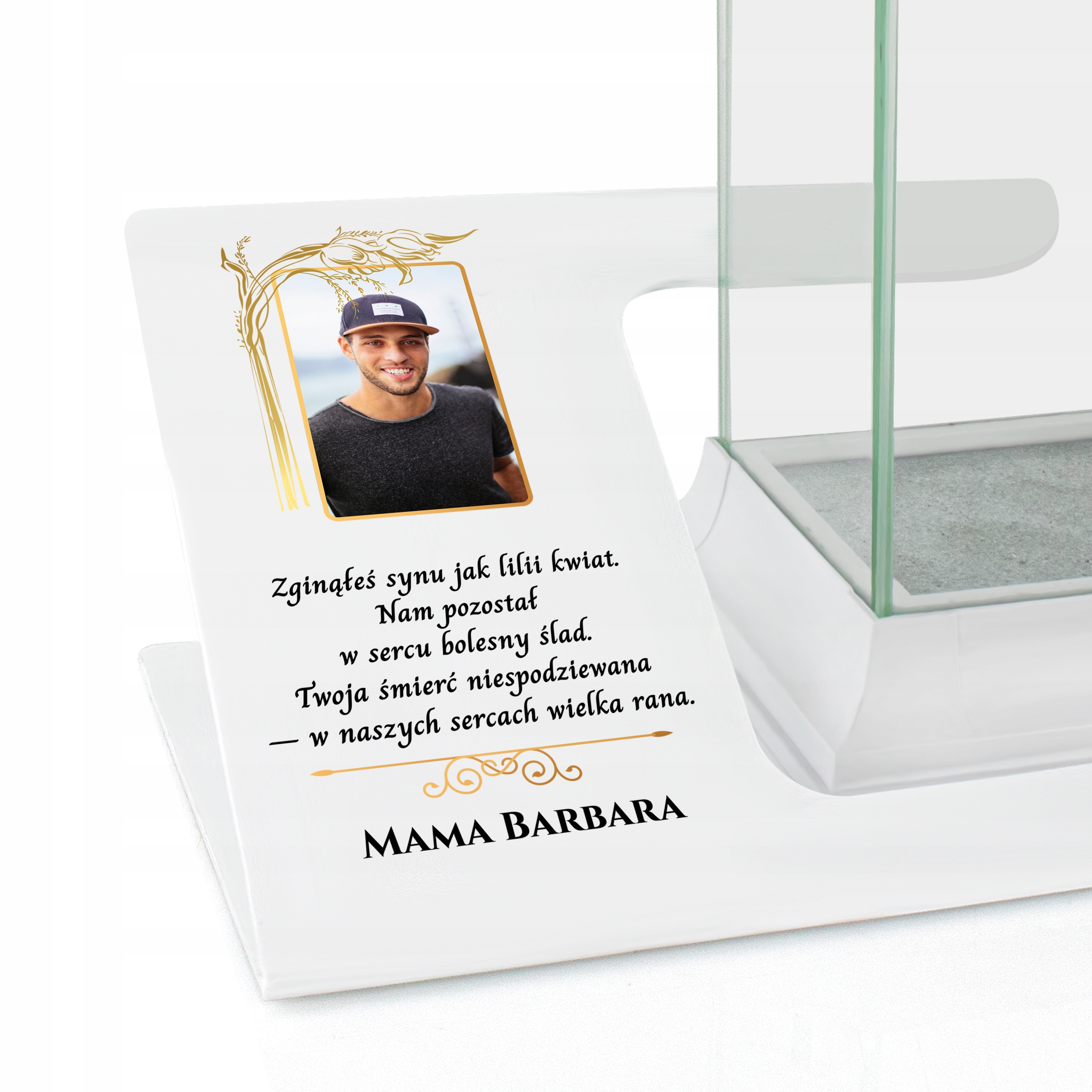 PODSTAWKA POD ZNICZ DEDYKACJA LAMPION XXL DUŻA EAN (GTIN) 5905991835349