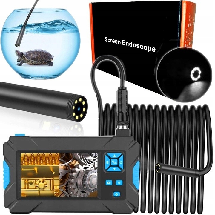 KAMERA INSPEKCYJNA ENDOSKOP 5M 6LED FULL HD 64GB Z WYŚWIETLACZEM LCD IP67