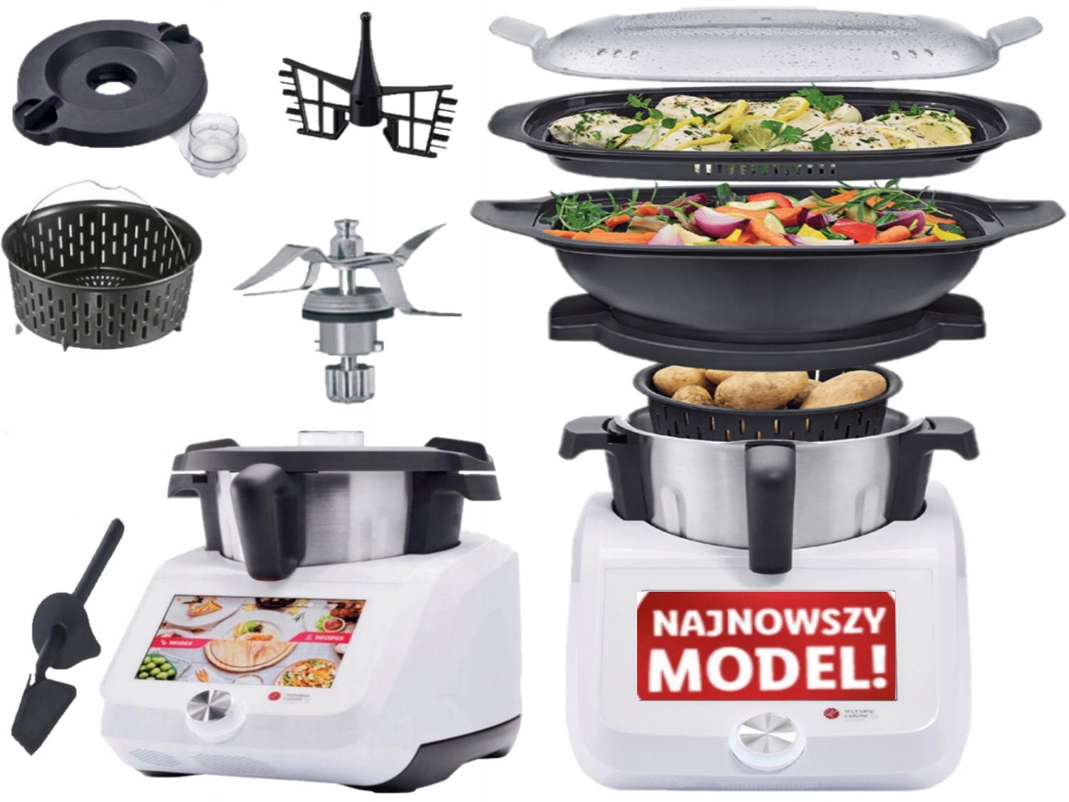 Robot kuchenny SilverCrest LIDLOMIX SMART ROBOT KUCHENNY 1200 W biały Stan opakowania oryginalne
