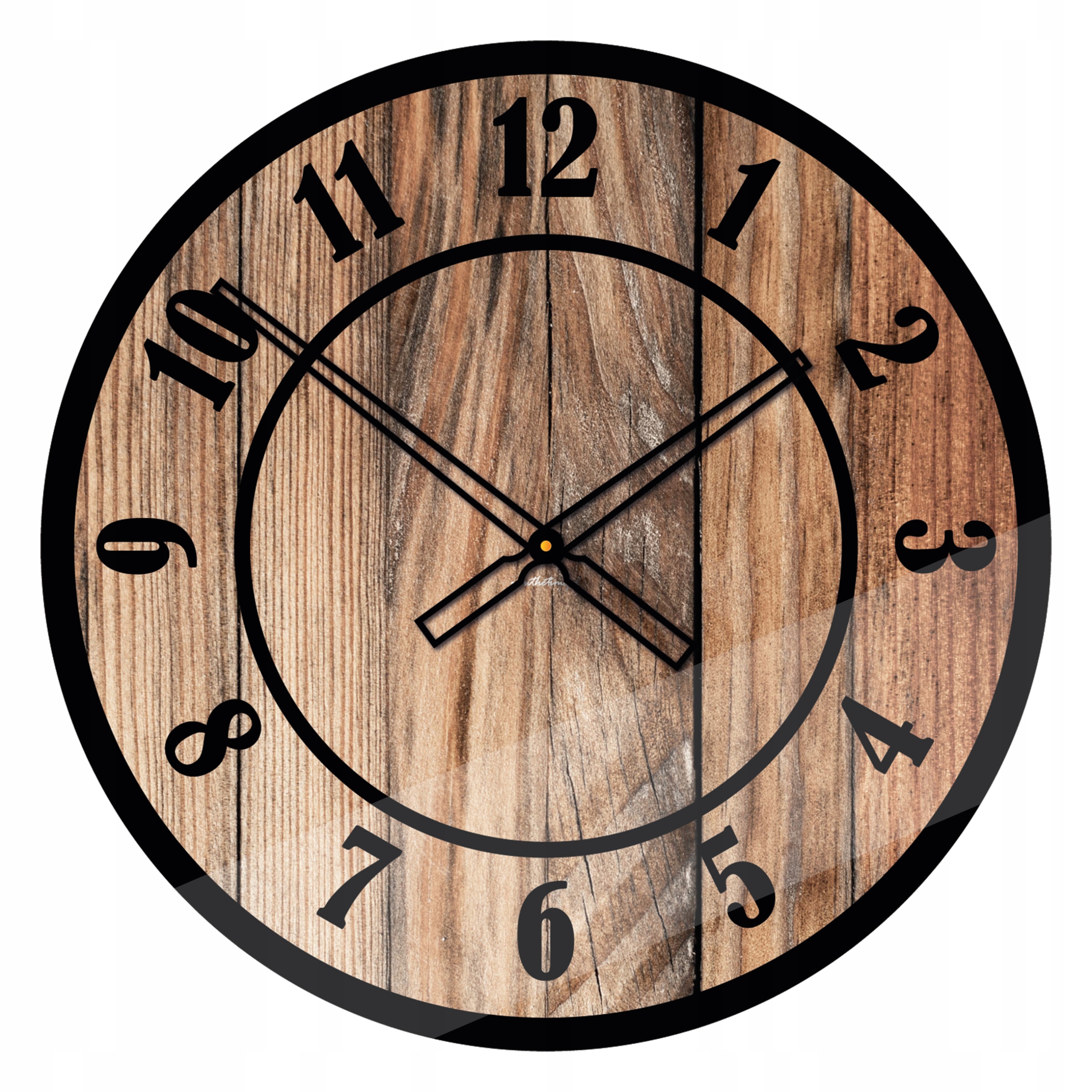 

Cichy zegar Szklany na ścianę Drewniany 50 cm