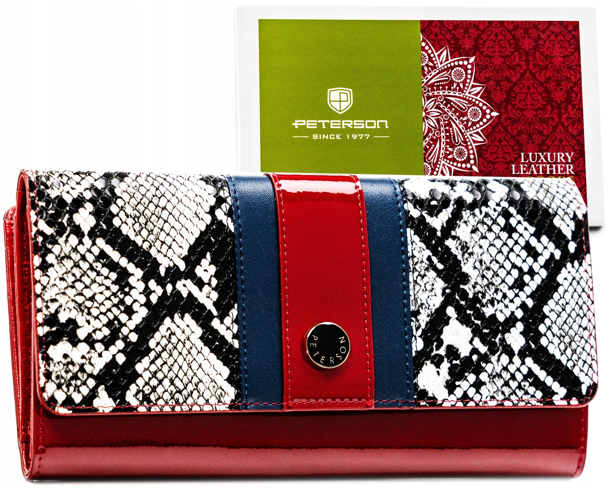 Dámská peněženka Peterson velká horizontální s patentkou, ochrana Rfid, kožená
