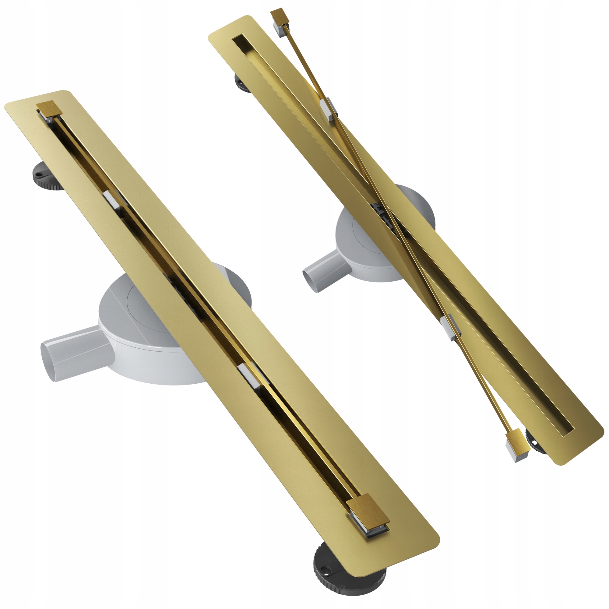 Lineárny Odtok Pod Dlažbu Luno Zlatý 80 cm Oceľový Sifón Sprchová Vanička