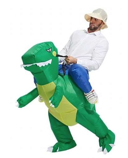 

Przebranie Dmuchany Strój Zielony Dinozaur Kostium