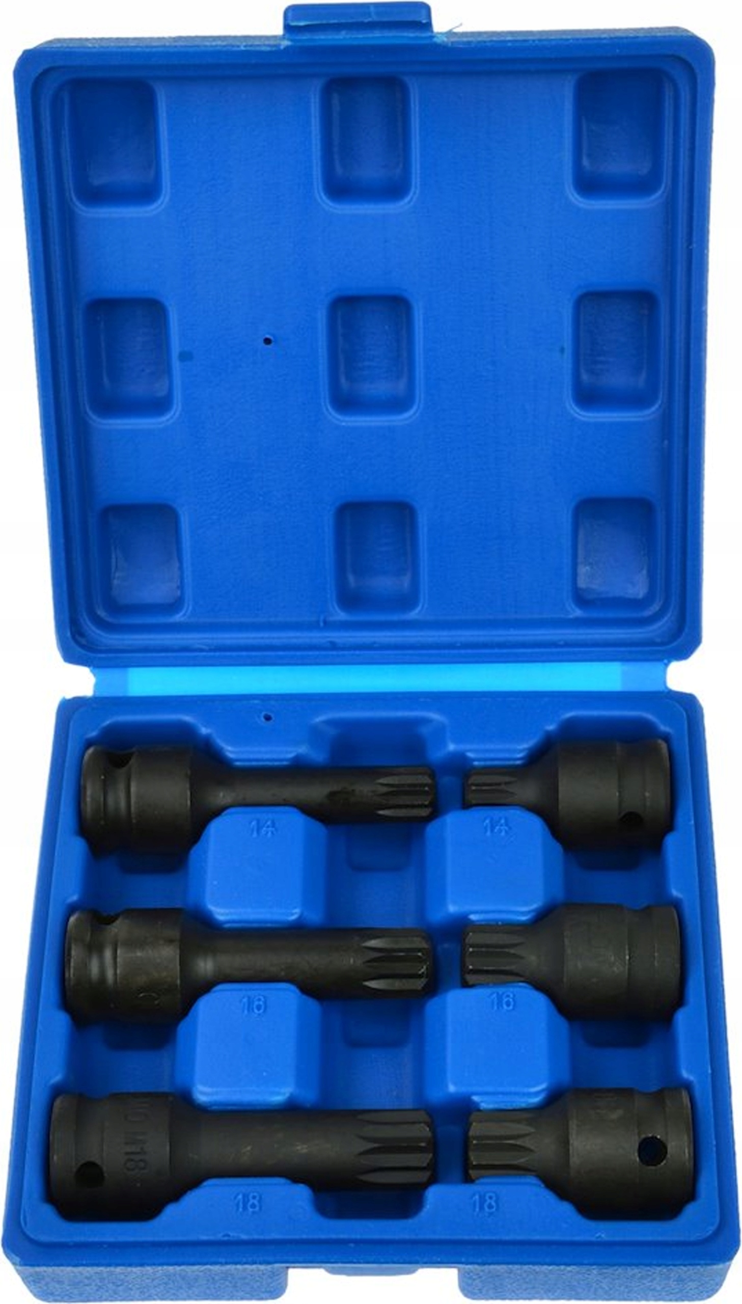 Geko Klucze udarowe 1/2 Spline M14-M18 piasta Vw 6 szt.