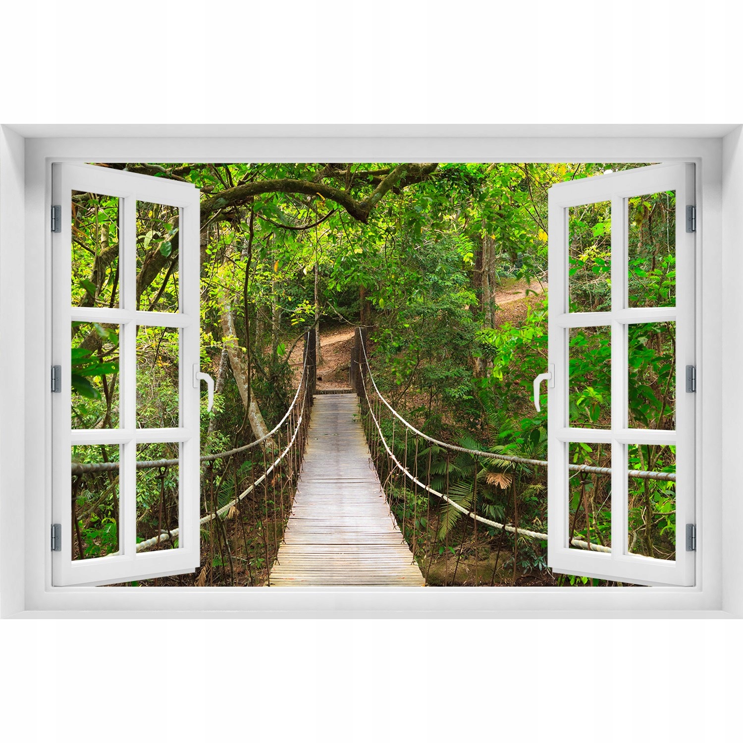 

3D Okno Naklejka na ścianę Most linowy 150x100
