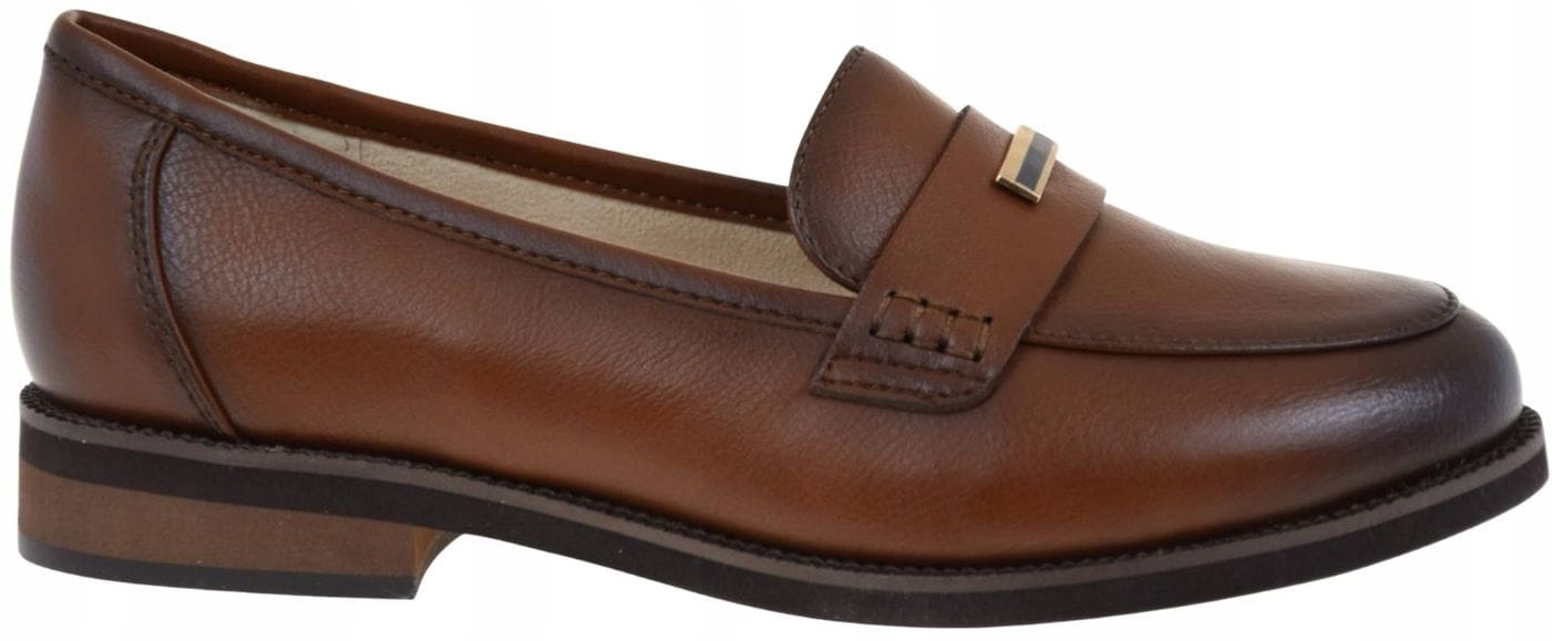Dámské kožené mokasíny hnědé nazouvací loafersy Cambell 26-19381BR VEL.38