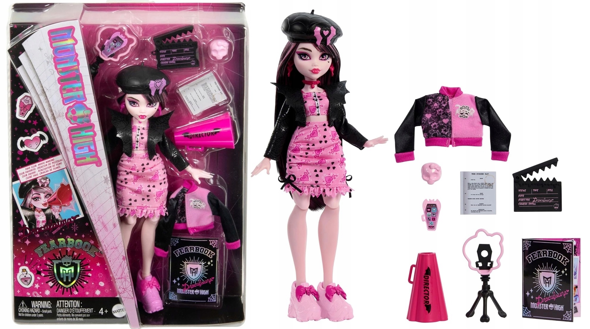 Lalka Monster High Fearbook Draculaura Wampir Dracula Laura 29 cm Mattel
