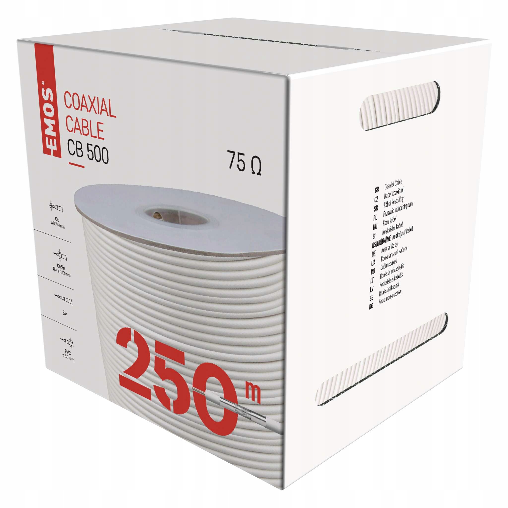 Emos Kabel koaxiální CB113 Lszh 250 m bílý