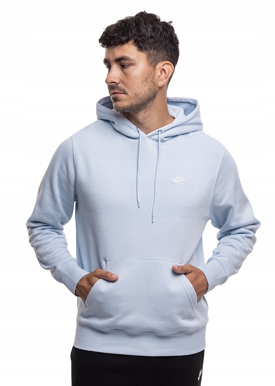 Pánská Mikina Nike Club Bb s kapucí Sportovní tréninková tepláková modrá XL