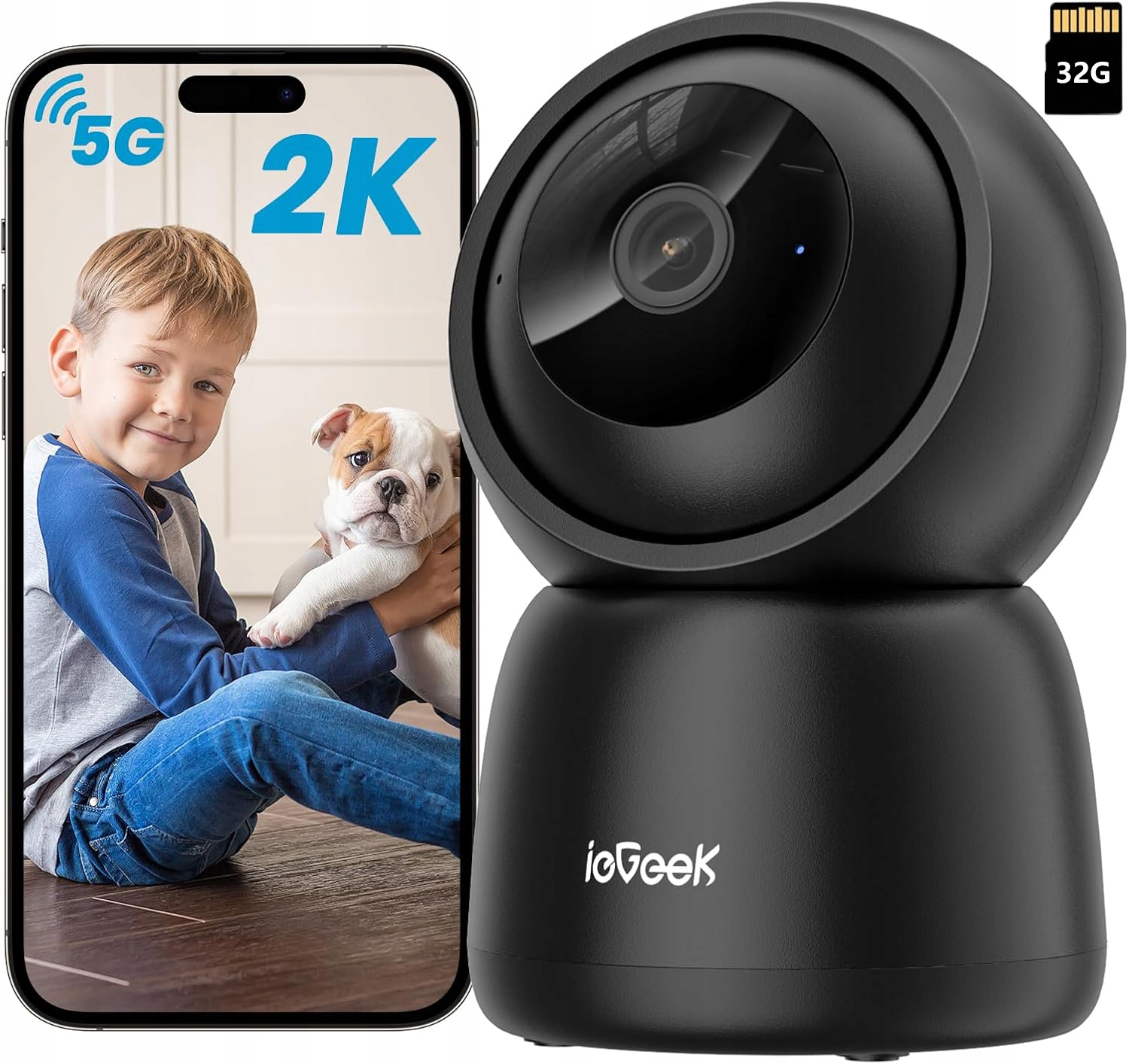 Kamera WiFi Ip 2K 3MPx Ai na bateria Czujnik Detekcja Ruchu 2,4 GHz i 5 GHz