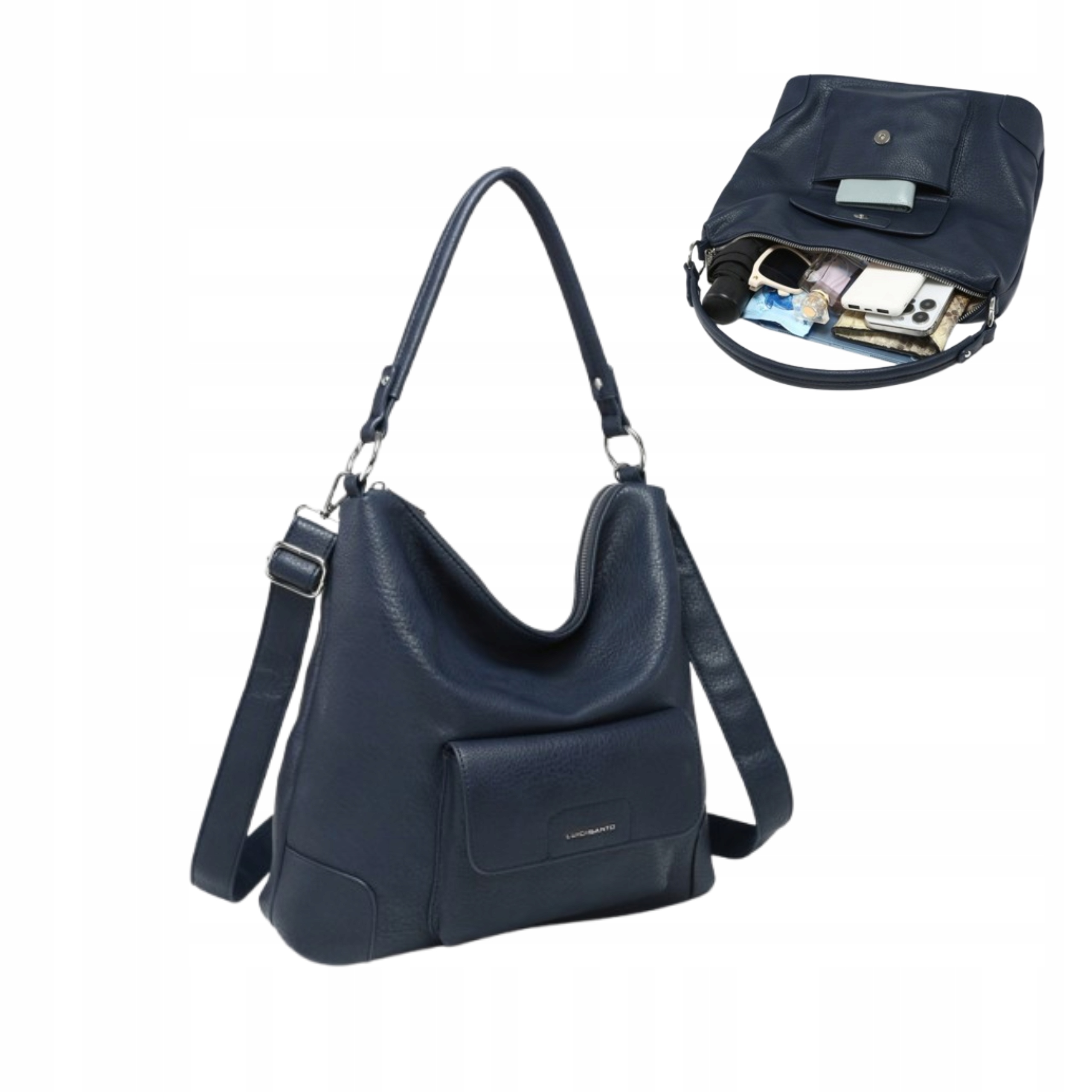 Dámská modrá městská kabelka Elegantní módní přes rameno prostorná na ruku