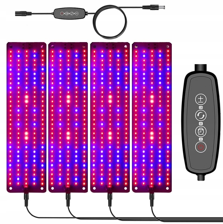 4x PLANT GROWTH PANEL 600 UV LED GROWTH TIMER 6 MODES
