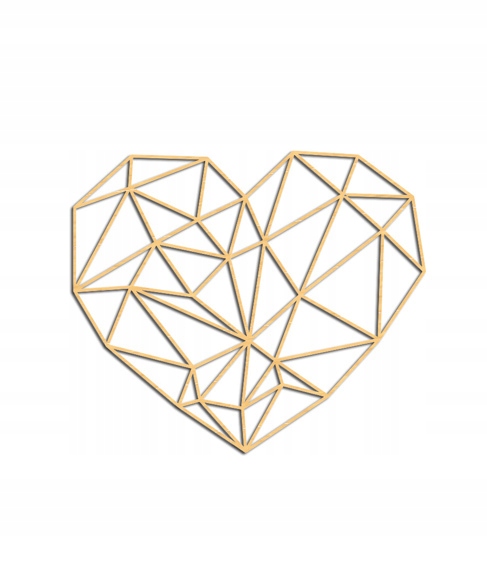 3D геометрическое украшение лофт Сканди сердце 23x20 Герой нет