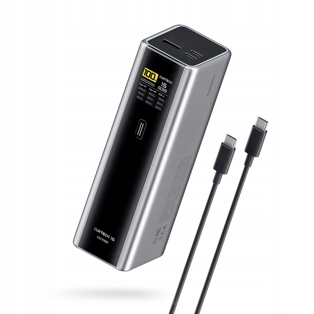 Powerbanka 20000 mAh Usb-c Usb-a 210W šedá Cuktech