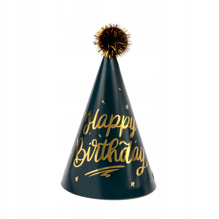 

Czapeczka z pomponem Happy Birthday antracytowa