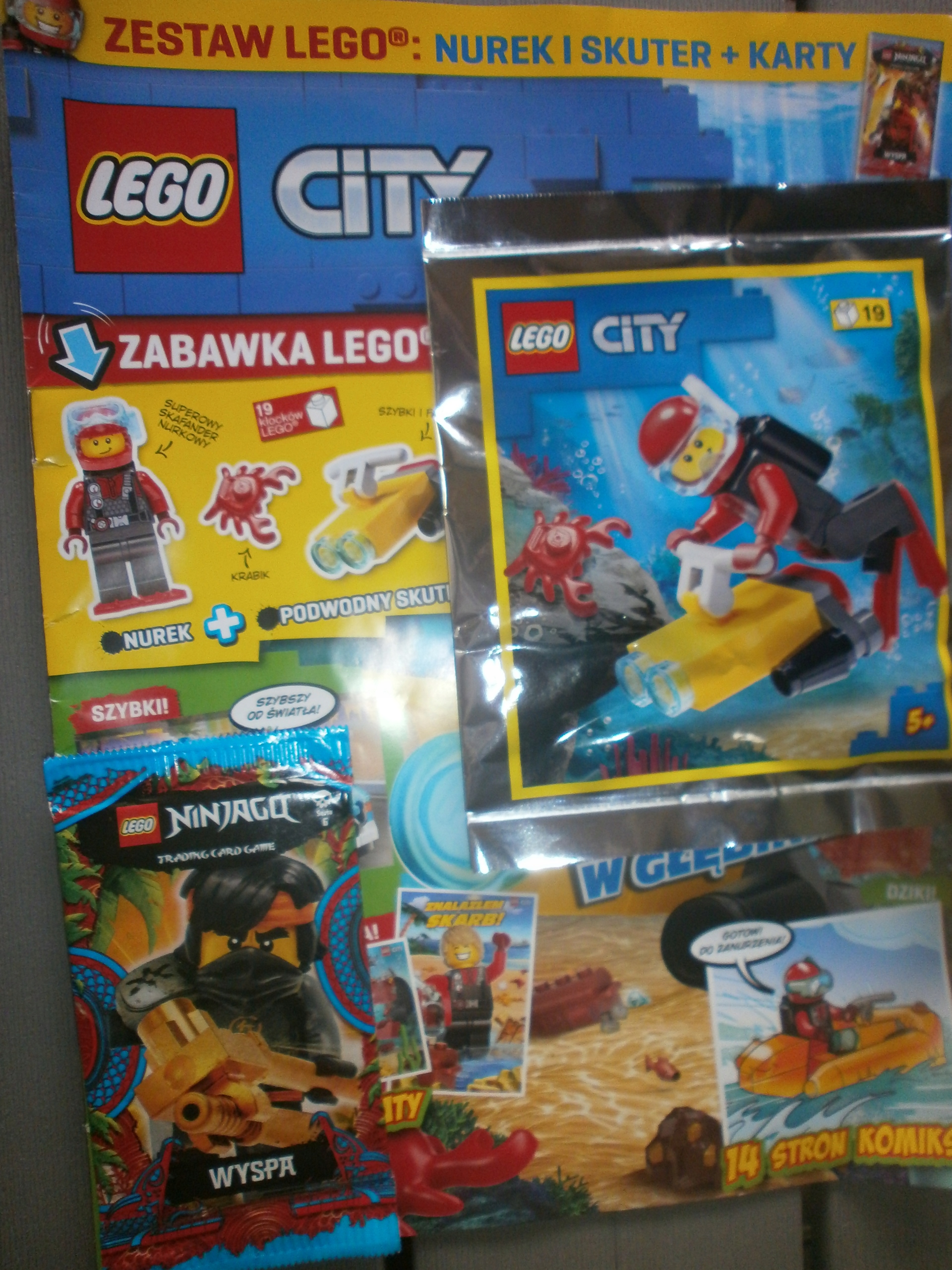 LEGO CITY NUREK+SKUTER+KRABIK + MAGAZYN ISSN 9772543587171