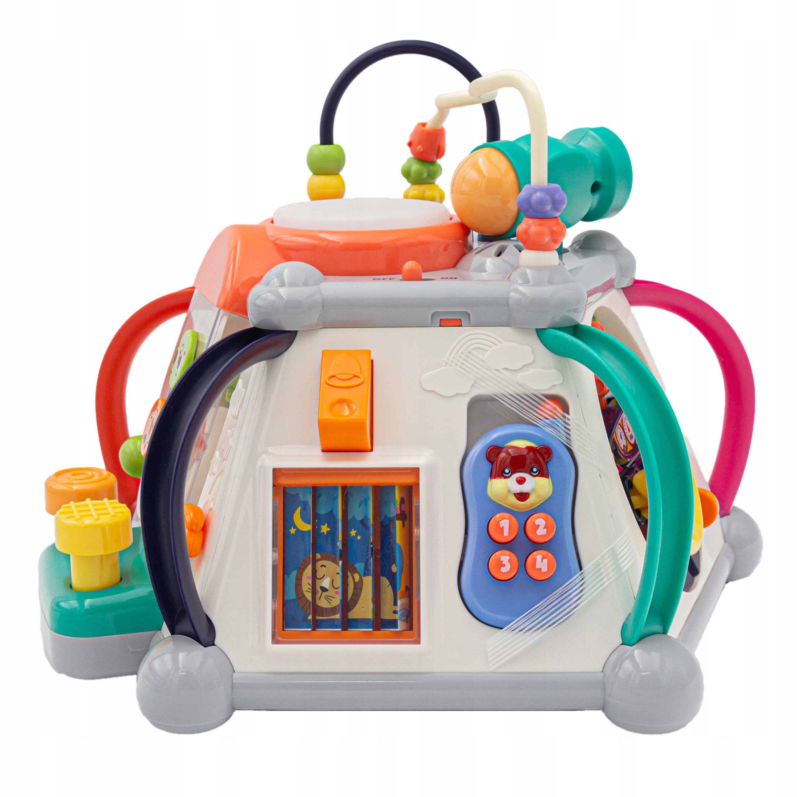 Multikostka Bryła Edukacyjna Kostka Sensoryczna Interaktywna Aktywizująca Efekty dźwiękowe