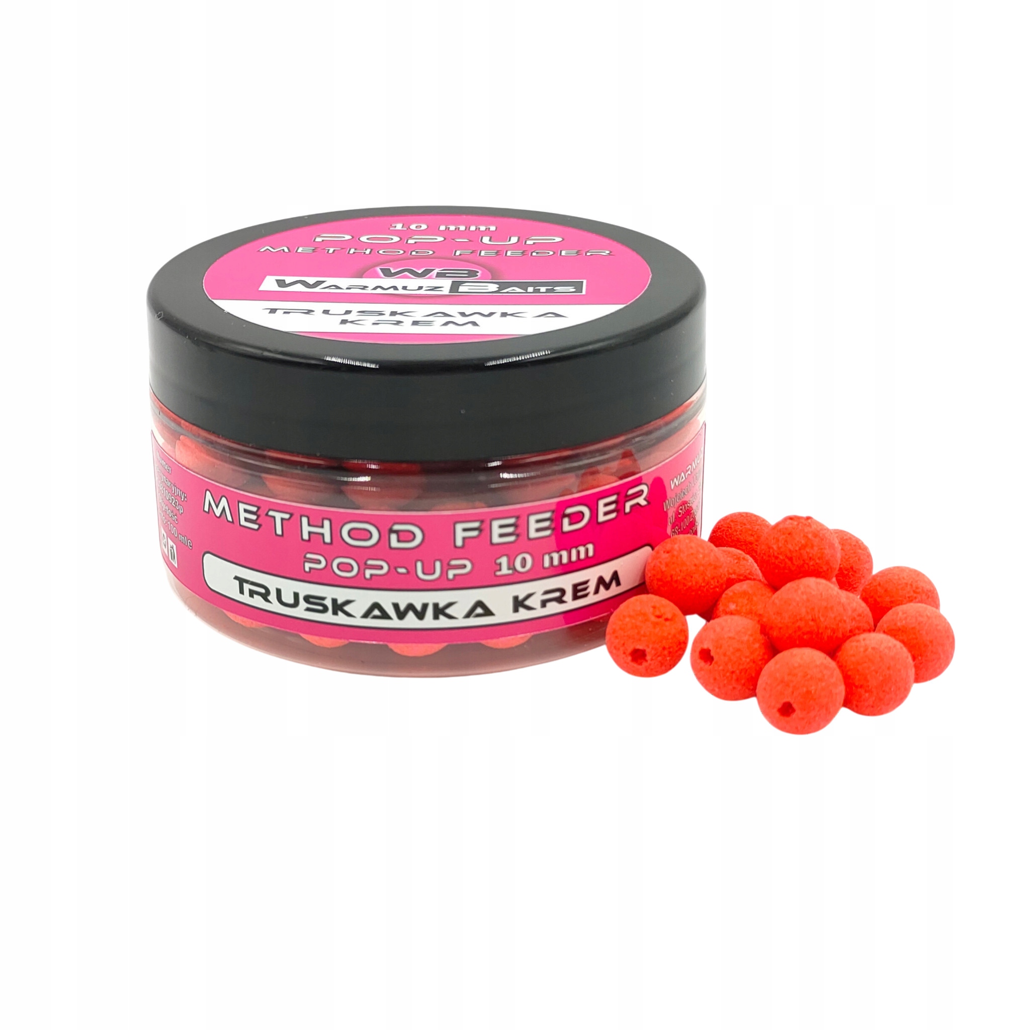 Warmuz Baits Truskawka Krem Kulki Pływające Pop Up 10mm z dziurką