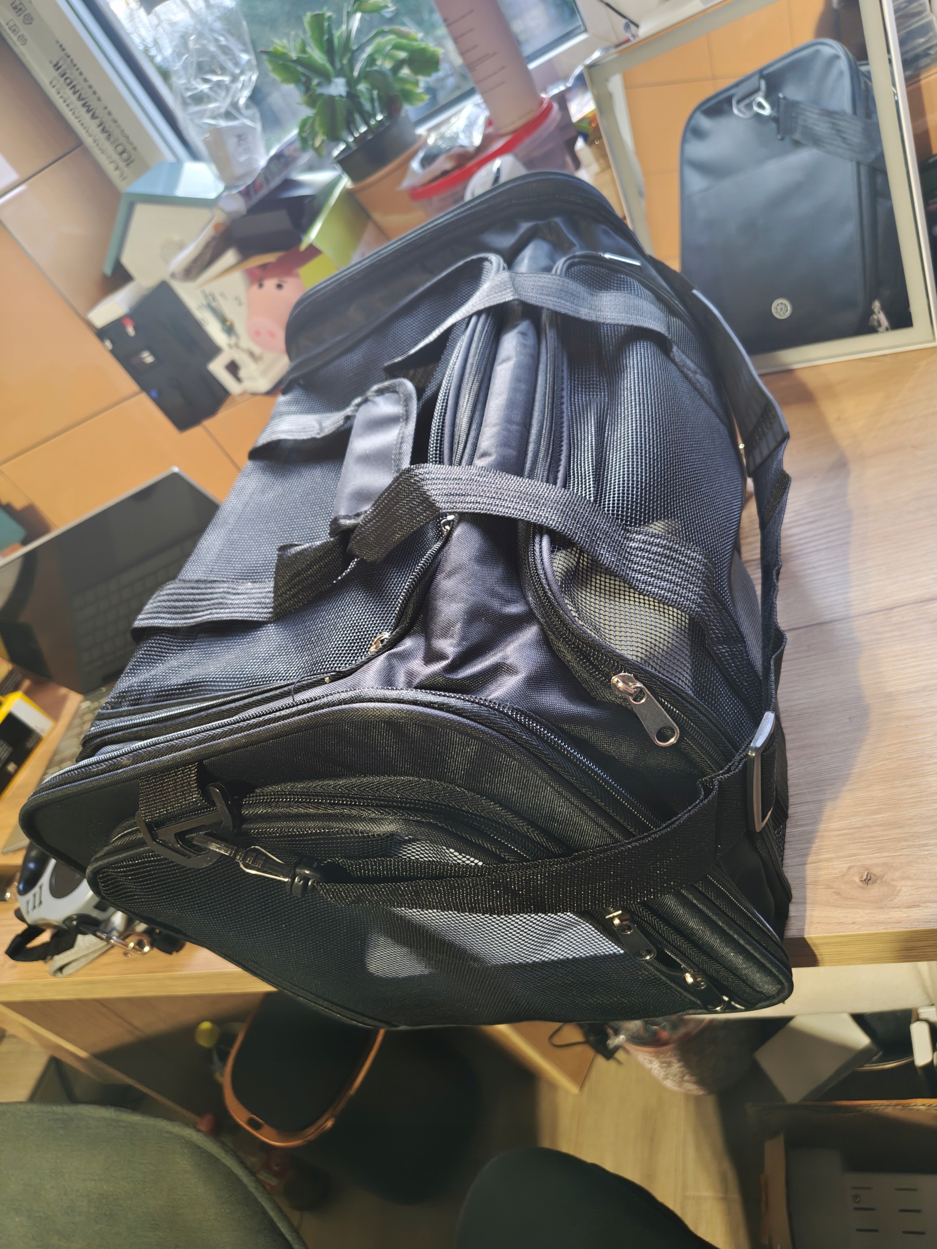 Levně Černá přepravní taška pro psa kočku 50x34x34 cm plast