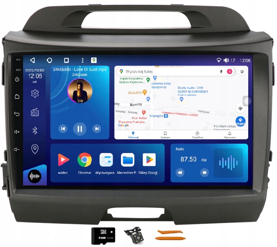 Rádio Navigácia Apple Carplay Android Auto Kia Sportage 3 09-15