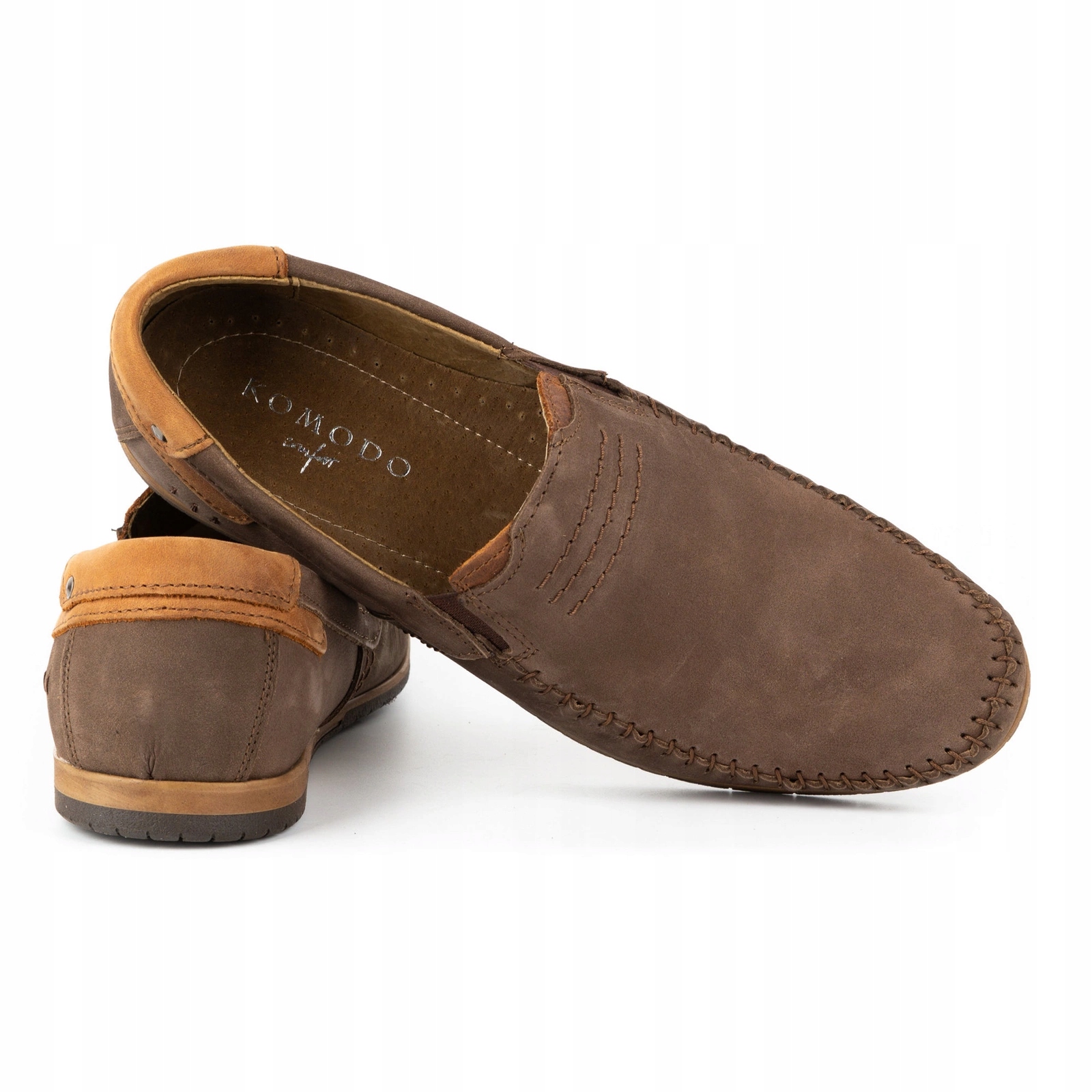 Mokasyny męskie skórzane 876 brązowe 42 Marka Komodo