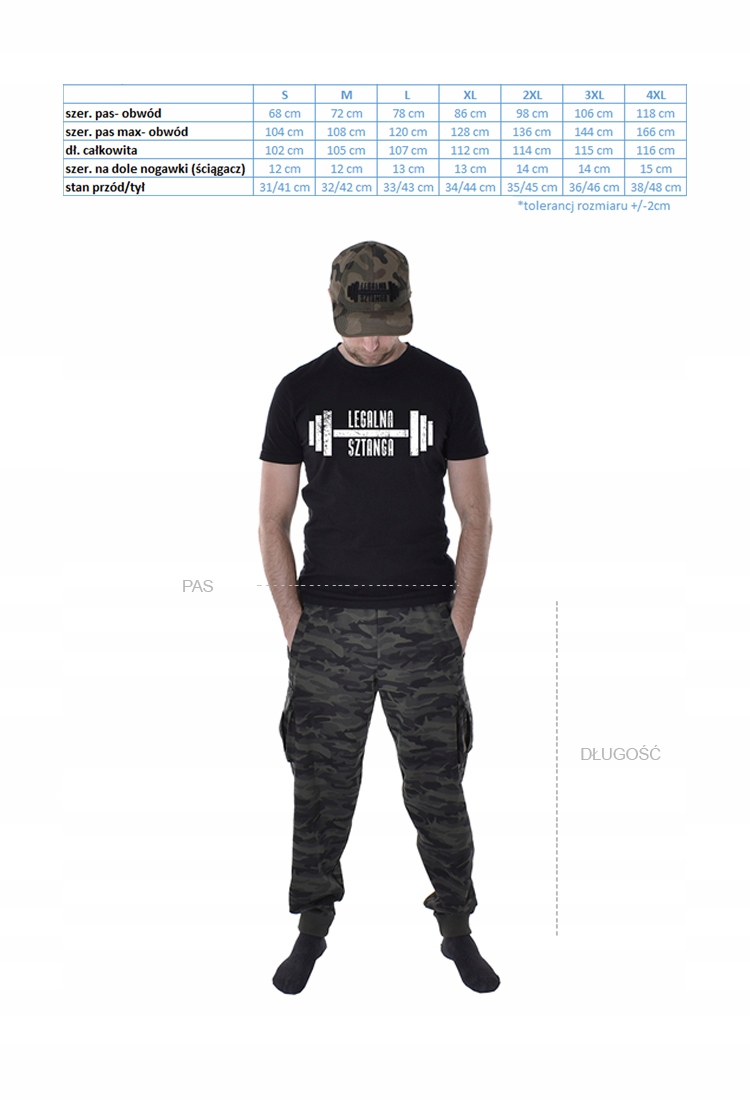 Spodnie BOJÓWKI Legalna Sztanga XL kulturystyczne Rozmiar XL