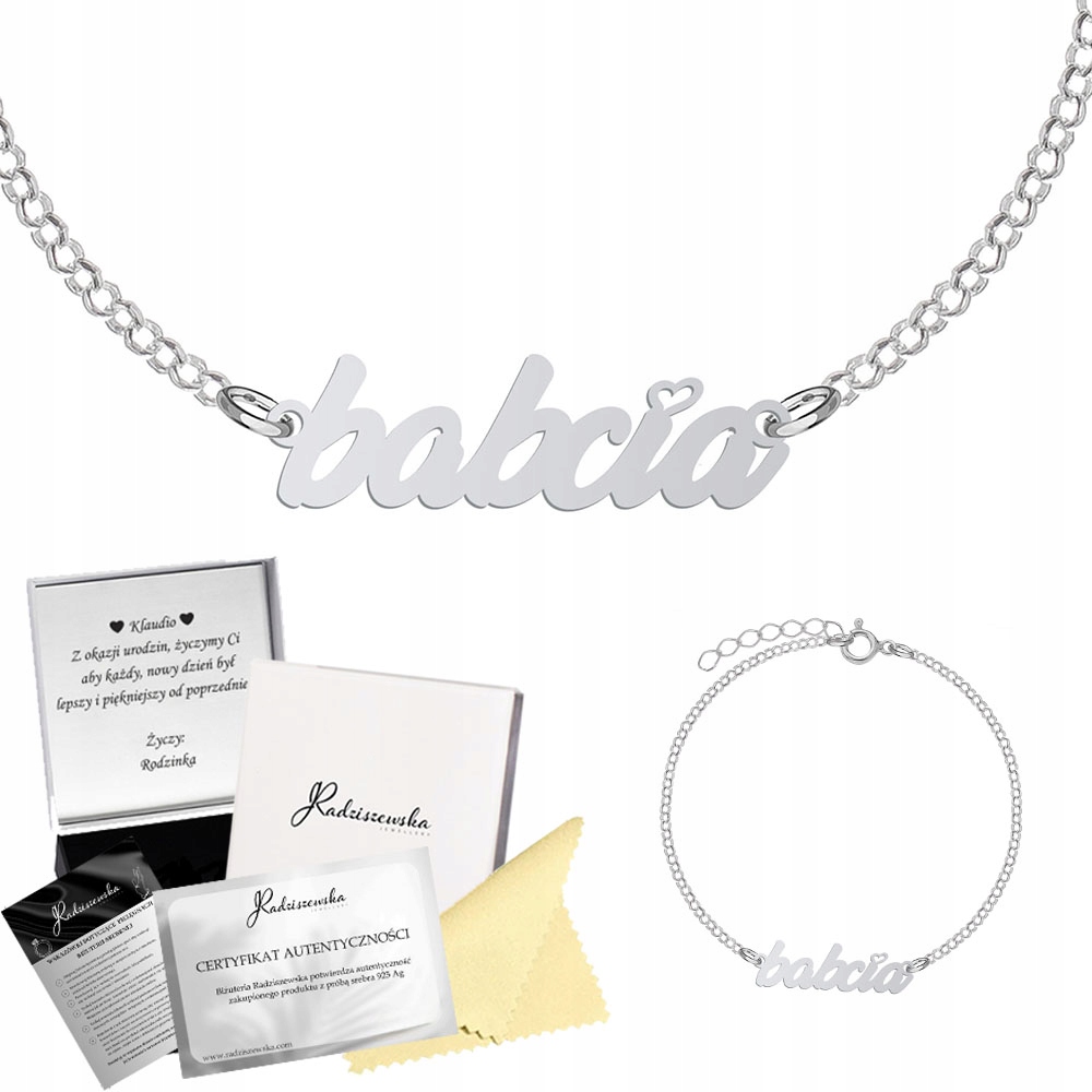 Stříbrný Náramek Pro Babičku Babička Srdce Dárek 925 Přání Bonus