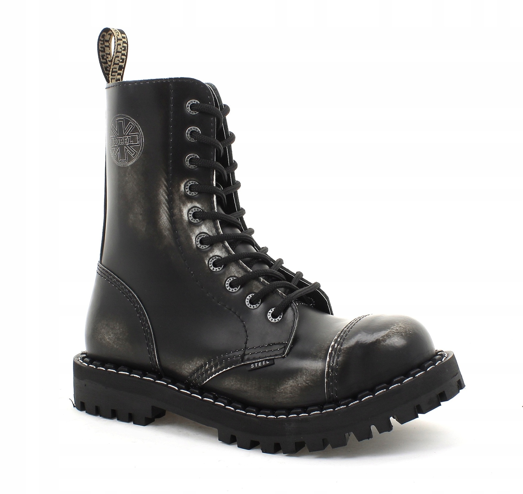 

Glany Steel Biały/czarny 10-DZIUR 105-106/O/WHT/B