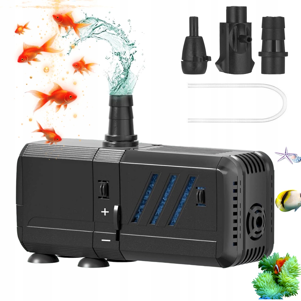 Levně Vnitřní Filtr Pumpa Vodní Čerpadlo 4V1 Pro Akvária 30-150 L Silný 500 L/h