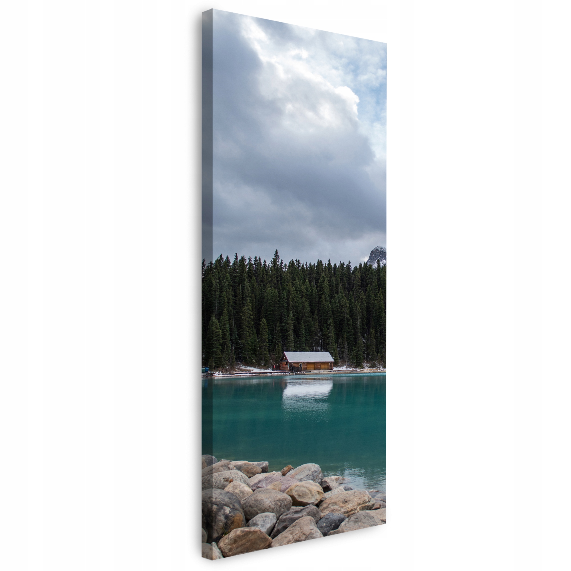 Obraz na płótnie Natura Chatka nad jeziorem 40x120