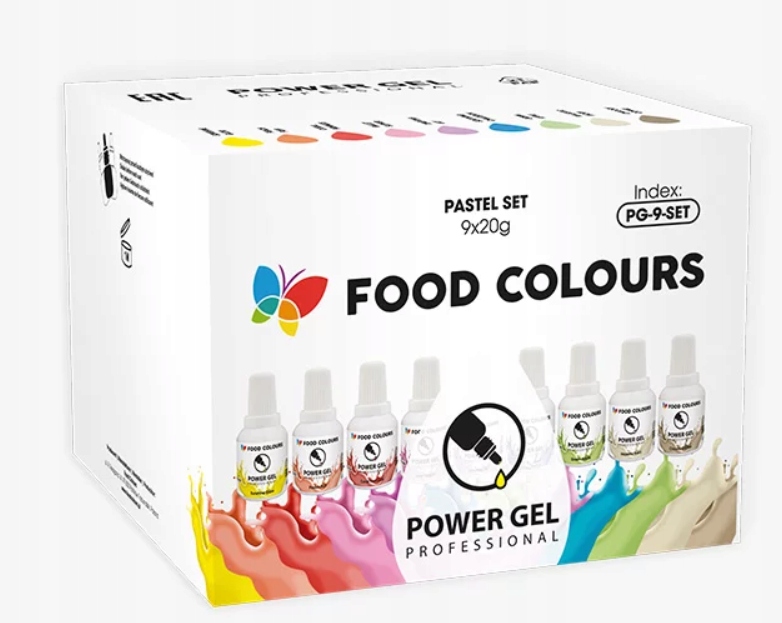 Levně Food Colours sada barviv Power Gel 9 x 20 g