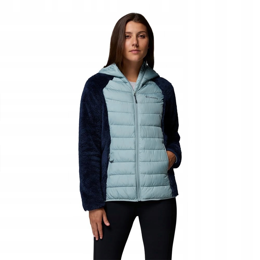 Dámská bunda Columbia Powder Lite II Sherpa Hybrid modro-modrá XL